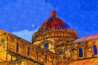 Pisa Piazza Miracoli İtalya Kulesi Kilisesi