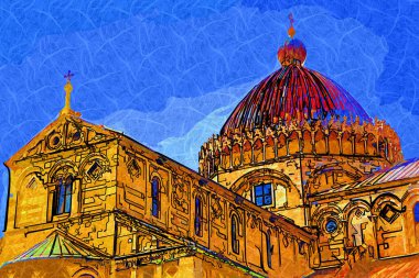 Pisa Piazza Miracoli İtalya Kulesi Kilisesi