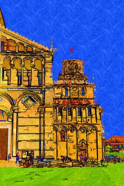 Pisa Piazza Miracoli İtalya Kulesi Kilisesi