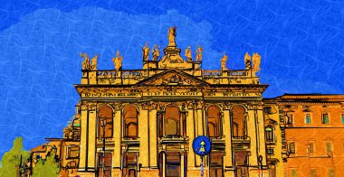 Roma Laterano 'daki Basilica di San Giovanni Papa' nın resmi kutsal yeri. Roma, İtalya