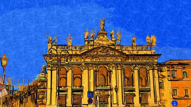 Roma Laterano 'daki Basilica di San Giovanni Papa' nın resmi kutsal yeri. Roma, İtalya