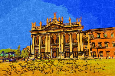 Roma Laterano 'daki Basilica di San Giovanni Papa' nın resmi kutsal yeri. Roma, İtalya