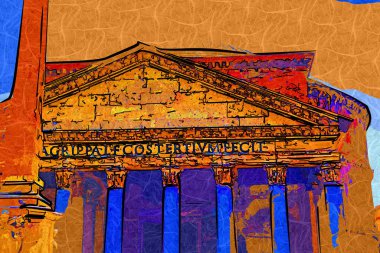 Pantheon in Rome, Italy ancient retro vintage