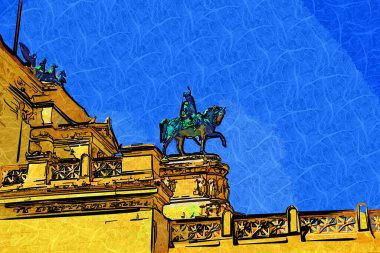 View of the Monument of Victor Emmanuel II at Venezia Squara at sunrise. Rome, Italy