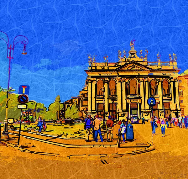 Roma Laterano 'daki Basilica di San Giovanni Papa' nın resmi kutsal yeri. Roma, İtalya