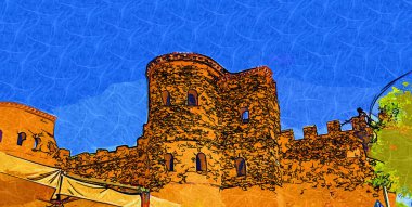 Roma, İtalya 'da pitoresk bir cadde