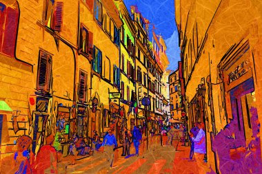 Roma, İtalya 'da pitoresk bir cadde