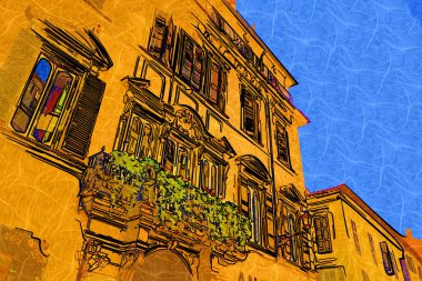 Roma, İtalya 'da pitoresk bir cadde