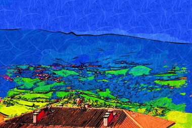 San Marino sanat fotoğrafçılığı nostaljik retro çizimi