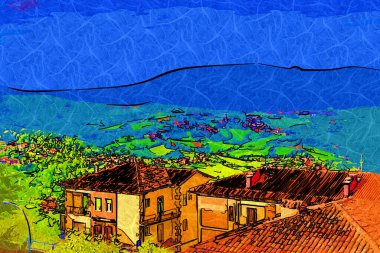 San Marino sanat fotoğrafçılığı nostaljik retro çizimi