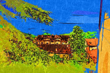 San Marino sanat fotoğrafçılığı nostaljik retro çizimi