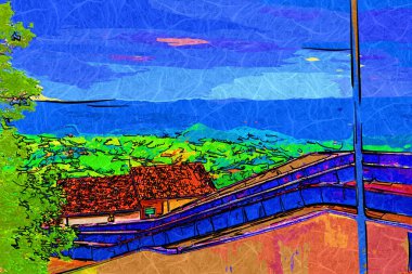 San Marino sanat fotoğrafçılığı nostaljik retro çizimi