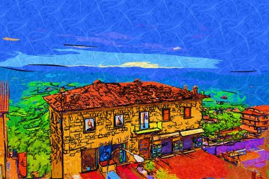 San Marino sanat fotoğrafçılığı nostaljik retro çizimi