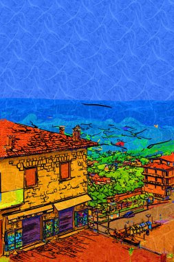 San Marino sanat fotoğrafçılığı nostaljik retro çizimi