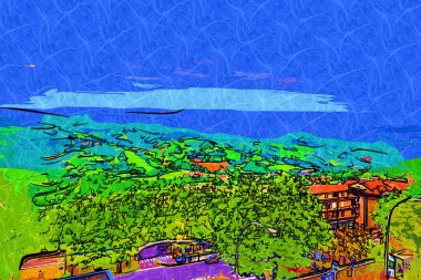 San Marino sanat fotoğrafçılığı nostaljik retro çizimi