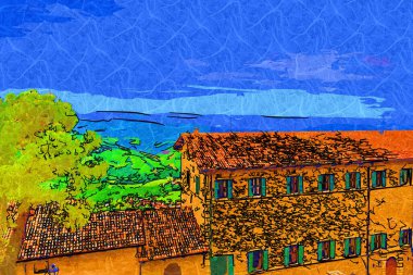 San Marino sanat fotoğrafçılığı nostaljik retro çizimi