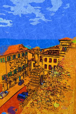 San Marino sanat fotoğrafçılığı nostaljik retro çizimi