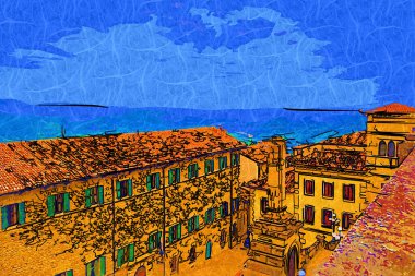 San Marino sanat fotoğrafçılığı nostaljik retro çizimi