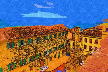 San Marino sanat fotoğrafçılığı nostaljik retro çizimi