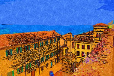 San Marino sanat fotoğrafçılığı nostaljik retro çizimi