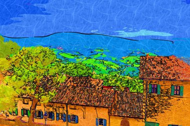 San Marino sanat fotoğrafçılığı nostaljik retro çizimi