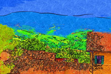 San Marino sanat fotoğrafçılığı nostaljik retro çizimi