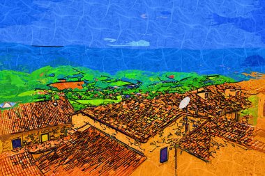 San Marino sanat fotoğrafçılığı nostaljik retro çizimi