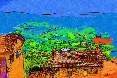 San Marino sanat fotoğrafçılığı nostaljik retro çizimi