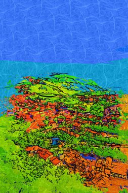 San Marino sanat fotoğrafçılığı nostaljik retro çizimi