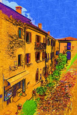 San Marino sanat fotoğrafçılığı nostaljik retro çizimi