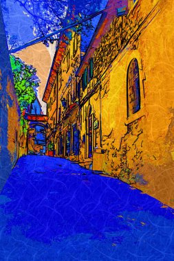 San Marino sanat fotoğrafçılığı nostaljik retro çizimi