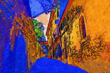 San Marino sanat fotoğrafçılığı nostaljik retro çizimi