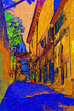 San Marino sanat fotoğrafçılığı nostaljik retro çizimi