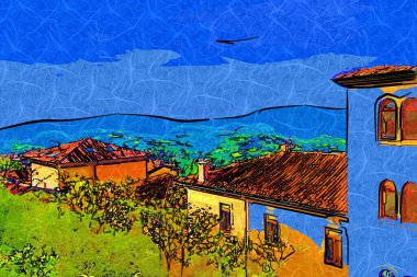 San Marino sanat fotoğrafçılığı nostaljik retro çizimi