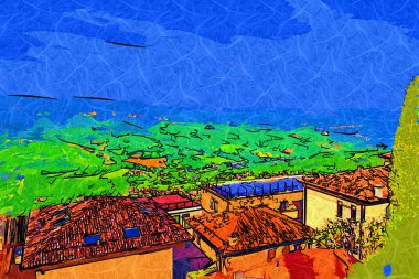 San Marino sanat fotoğrafçılığı nostaljik retro çizimi