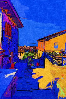 San Marino sanat fotoğrafçılığı nostaljik retro çizimi