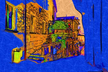 San Marino sanat fotoğrafçılığı nostaljik retro çizimi