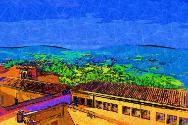 San Marino sanat fotoğrafçılığı nostaljik retro çizimi