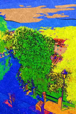 San Marino sanat fotoğrafçılığı nostaljik retro çizimi