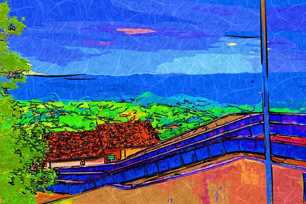 San Marino sanat fotoğrafçılığı nostaljik retro çizimi