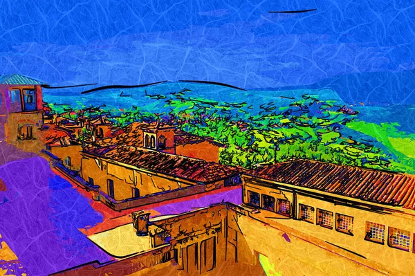 San Marino sanat fotoğrafçılığı nostaljik retro çizimi