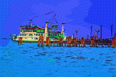 Venedik tekneleri liman, gemiler, İtalya, antika retro