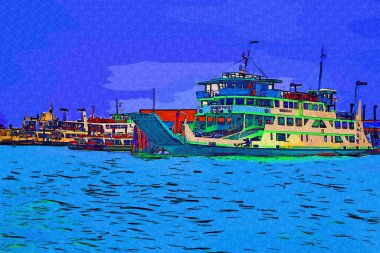 Venedik tekneleri liman, gemiler, İtalya, antika retro