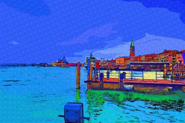 Venedik tekneleri liman, gemiler, İtalya, antika retro