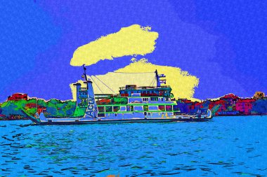 Venedik tekneleri liman, gemiler, İtalya, antika retro