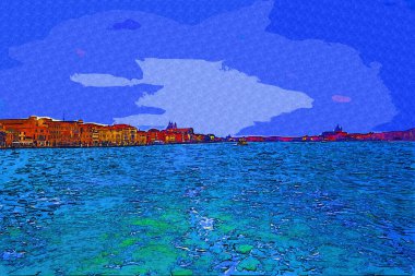 Venedik tekneleri liman, gemiler, İtalya, antika retro