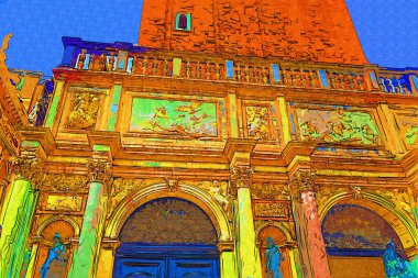 Venedik, İtalya 'daki Saint Mark Bazilikası' nın (Basilica di San Marco) alt manzarası