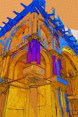 Venedik, İtalya 'daki Saint Mark Bazilikası' nın (Basilica di San Marco) alt manzarası