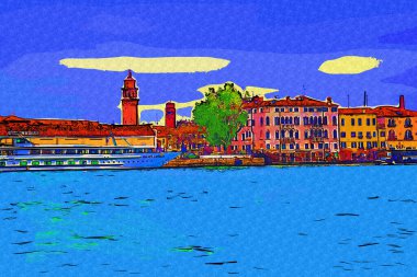 Venedik manzaralı deniz binaları İtalya