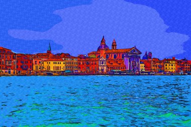 Venedik manzaralı deniz binaları İtalya